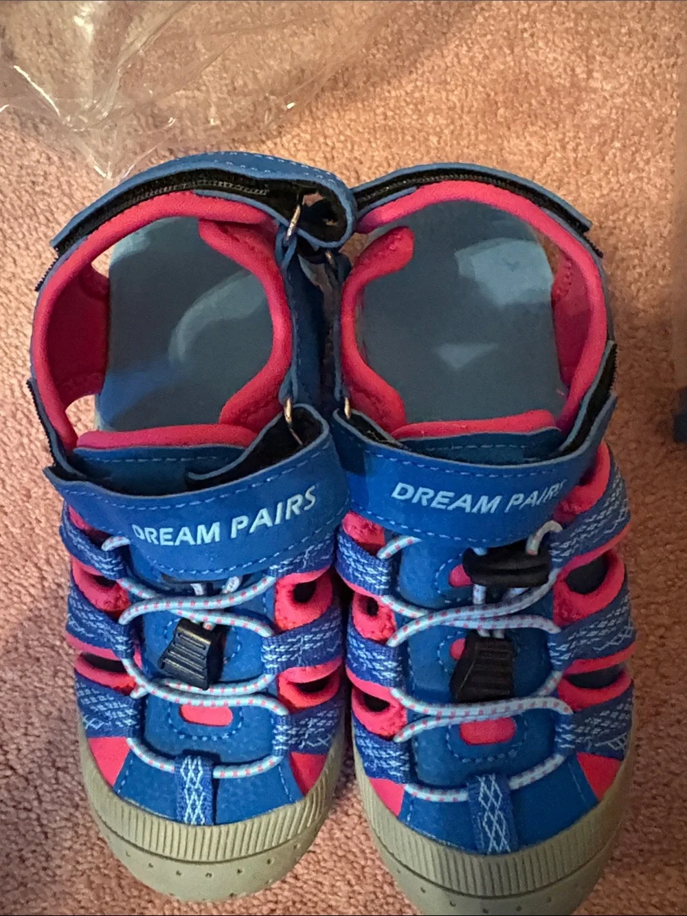 Dream Pairs Kids Blue and Pink Water Sandals